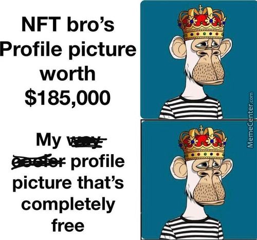 NFT Bro's
Profile Picture
Worth
$185,000
My
Profile
Picture That's
Completely
Free
