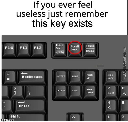 If You Ever Feel
Useless Just Remember
This Key Exists
P Rin9
Enter
Shift
