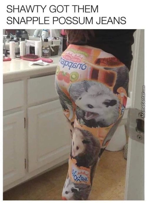 SHAWTY GOT THEM
SNAPPLE POSSUM JEANS
