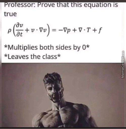 Ro Essor:
True
Rove
A T IS Equa Ion IS
*Multiplies Both Sides By 0*
*Leaves The Class*
