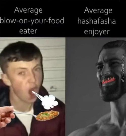 Average
Blow-on-your-food
Eater
Average
Hashafasha
Enjoyer
