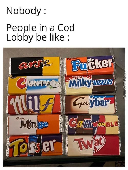 Nobody :
People In A Cod
Lobby Be Like :
C
Milky ICKfBS
Bar
