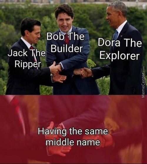 Bob The
-N' Dora The
Builder
Jack The
Explorer
RipperL
Havihg The Same.
Middle Name
