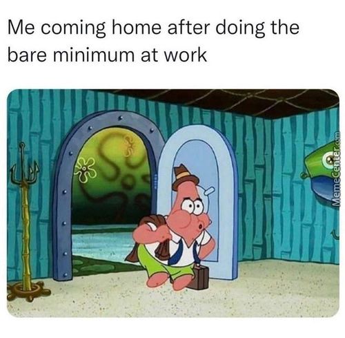 Me Coming Home After Doing The
Bare Minimum At Work
