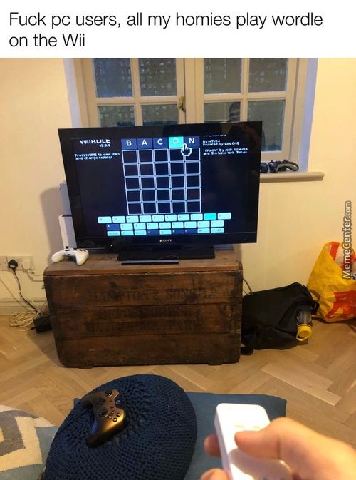 Fuck Pc Users, All My Homies Play Wordle
On The Wii
