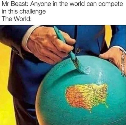 Mr Beast: Anyone In The World Can Compete
In This Challenge
The World:
