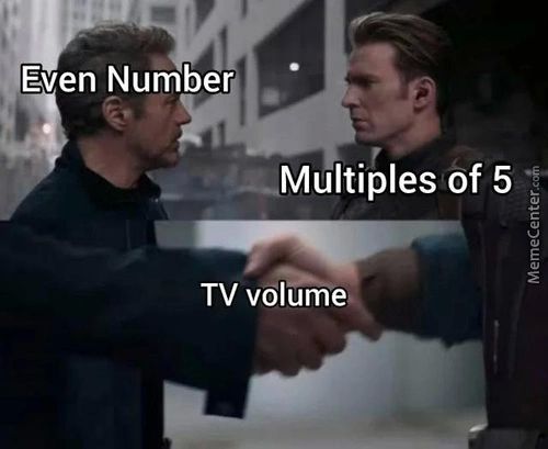 DEven Number
—Multiples Of 5
TV Volume
