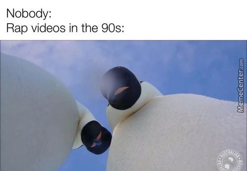 Nobody:
Rap Videos In The 90s:
