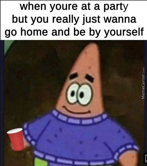 When Youre At A Party
But You Really Just Wanna
Go Home And Be By Yourself
