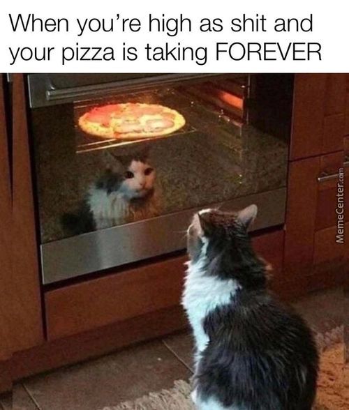 When You're High As Shit And
Your Pizza Is Taking FOREVER
