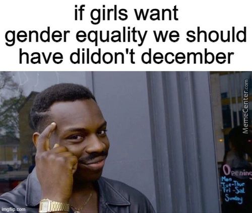If Girls Want
Gender Equality We Should
Have Dildon't December
