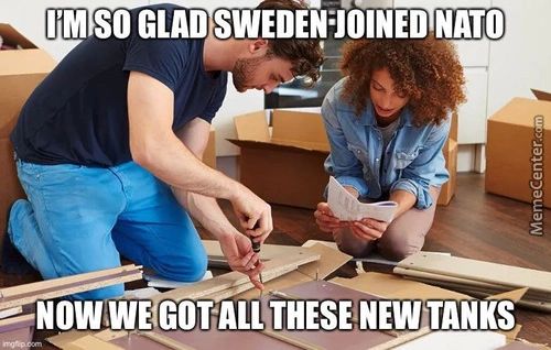 I'M SO GLAD NATO
—NOW WE GOTALL THESE NEWTANKS
