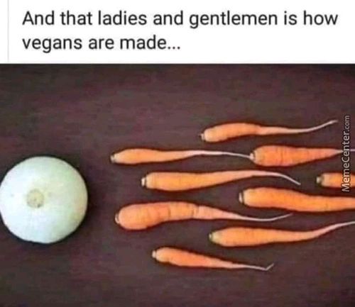 And That Ladies And Gentlemen Is How
Vegans Are Made...
