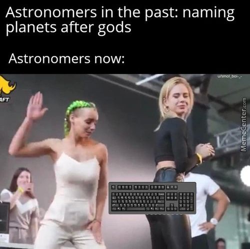 Astronomers In The Past: Naming
Planets After Gods
Astronomers Now:
