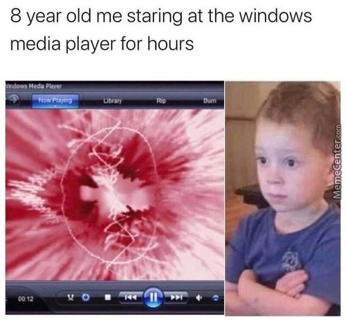 8 Year Old Me Staring At The Windows
Media Player For Hours
