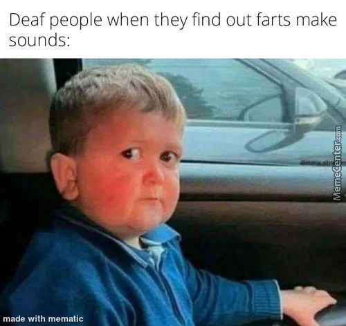 Deaf People When They Find Out Farts Make
Sounds:
Made With Mematic
