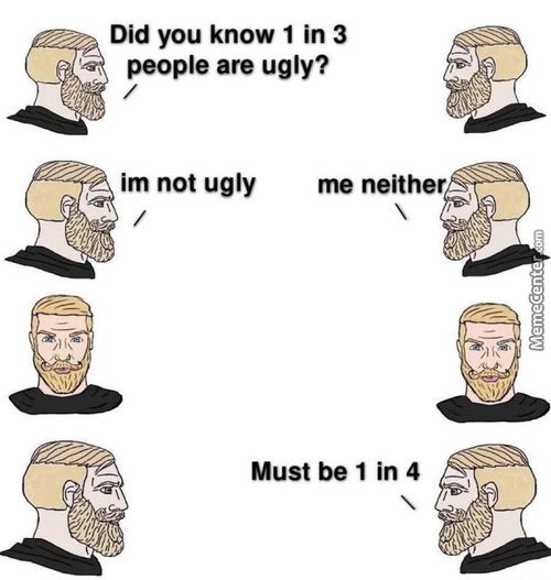 Did You Know I In 3
People Are Ugly?
Im Not Ugly
Me Neither
Must Be I In 4
