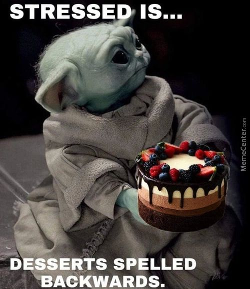 STRESSE
IS...
DESSERTS SPELLED
•BACKWARDS.
